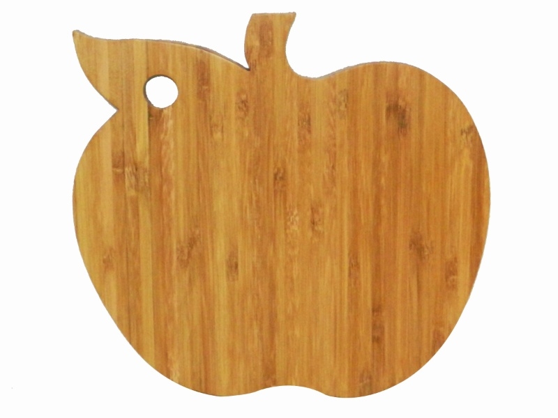 Exquisite Bamboo Apple Cutting Board with Hanging Hole - Eco-Conscious Kitchen Essential